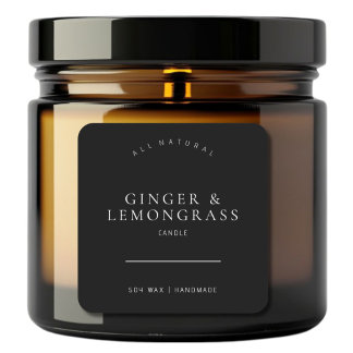 Étiquette de bougie de soja parfumé minimaliste no