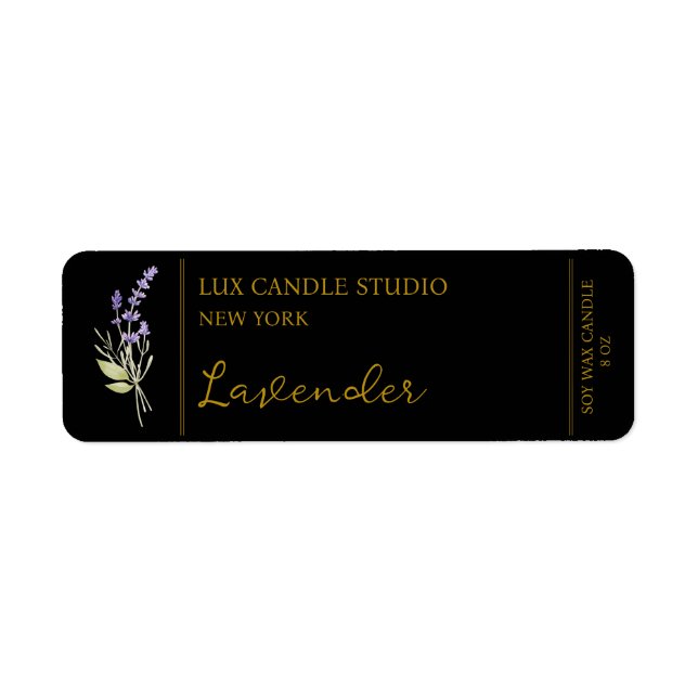 Étiquette de bougie Lavender (Devant)