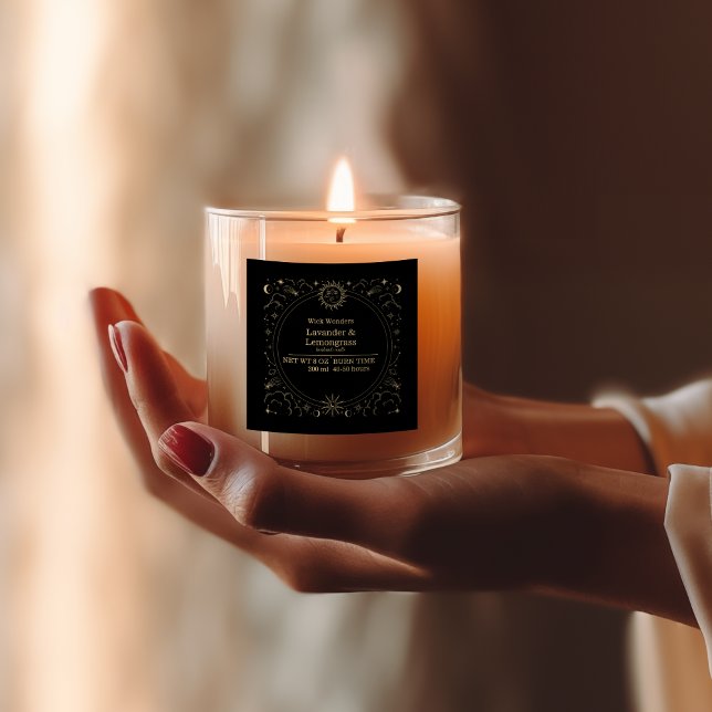 Étiquette de bougie magique en or noir (Créateur téléchargé)