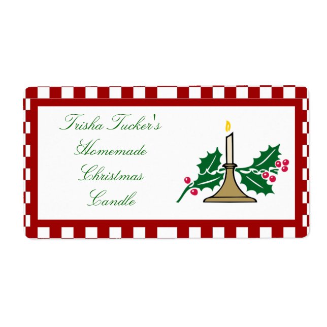 Étiquette de bougie maison (Devant)