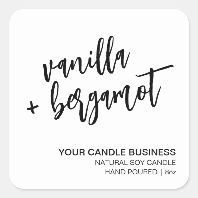 Étiquette de bougie moderne minimaliste (Devant)
