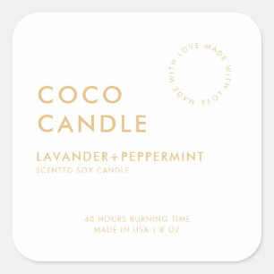 Étiquette de bougie moderne minimaliste