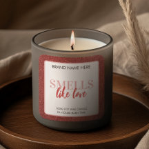 Étiquette de bougie pailletée Saint-Valentin « Sen