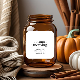 Étiquette de bougie pour matin d'automne Automne