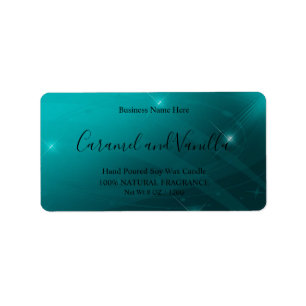 Étiquette de bougie Turquoise Professional moderne