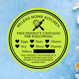 Étiquette de boulangerie d'alerte d'allergie aux a