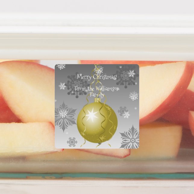 Étiquette de boulangerie de Noël Gold Fancy (Apposé)