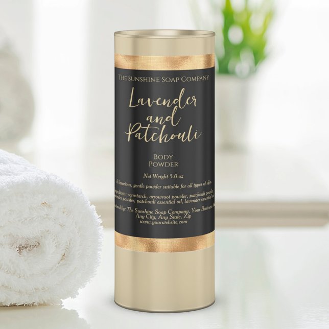 Étiquette de bouteille à huile d'or noir et tissé (Créateur téléchargé)