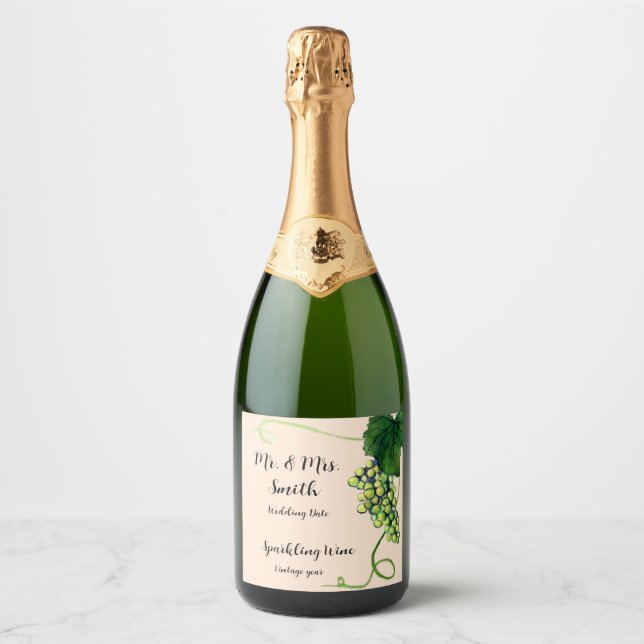 Étiquette de bouteille blanche personnalisée (Devant)