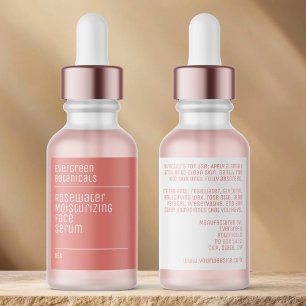 étiquette de bouteille compte-gouttes rose poussié