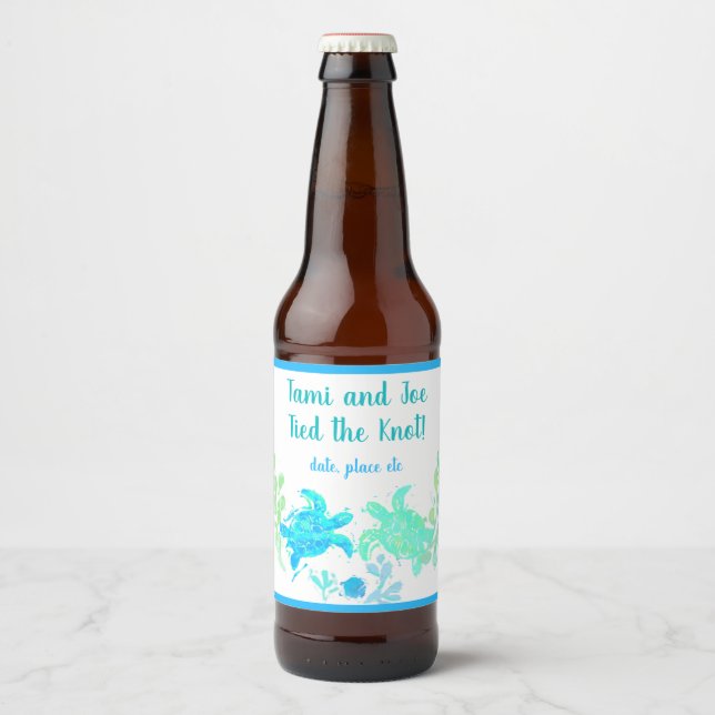 Étiquette de bouteille de bière de mariage de plag (Devant)