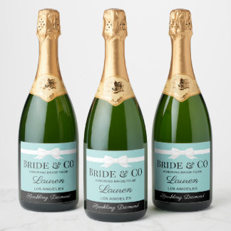 Étiquette de bouteille de boisson de mariée inspir