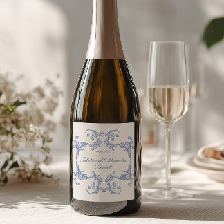 Étiquette de bouteille de champagne de mariage bar