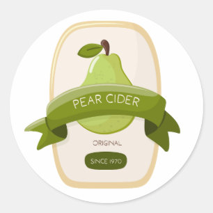 Étiquette de bouteille de cidre de poire