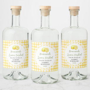 Étiquette de Bouteille de Cordial de Citron Maison