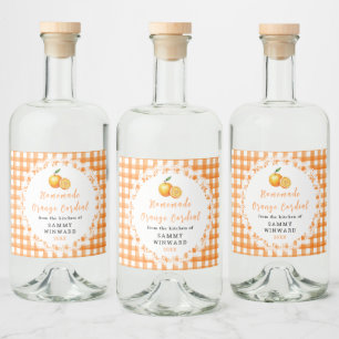 Étiquette de Bouteille de Cordial d'Orange Fait Ma