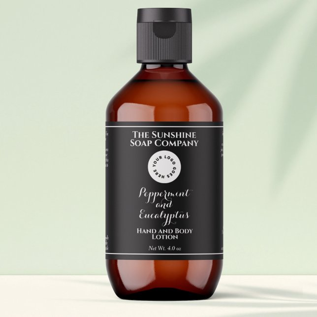 Étiquette de bouteille de cosmétiques avec logo en (Créateur téléchargé)