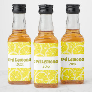 Étiquette de bouteille de design citrons tranchés