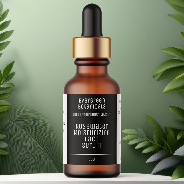 étiquette de bouteille de dropper moderne blanc et (Créateur téléchargé)