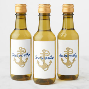 Étiquette de bouteille de mariage nautique Ancre d