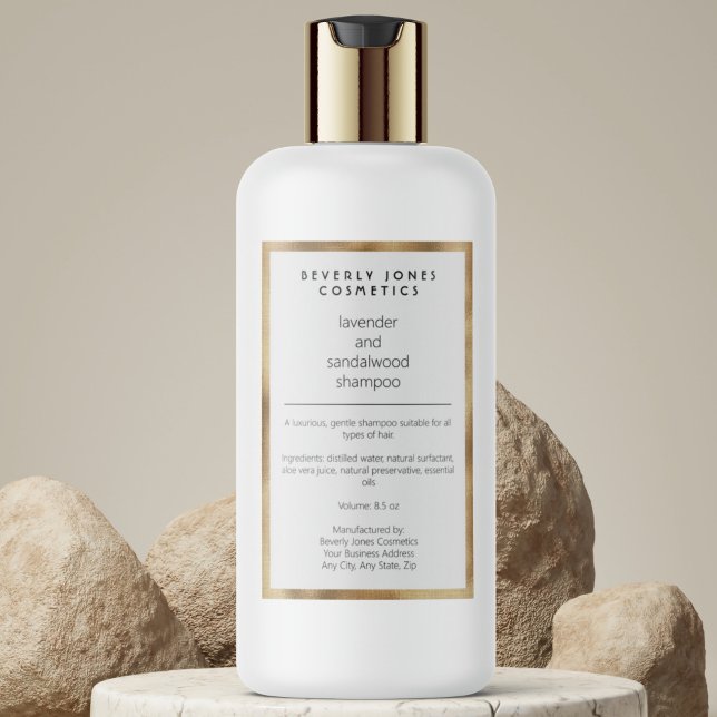 Étiquette de bouteille de shampooing imperméable b (Créateur téléchargé)