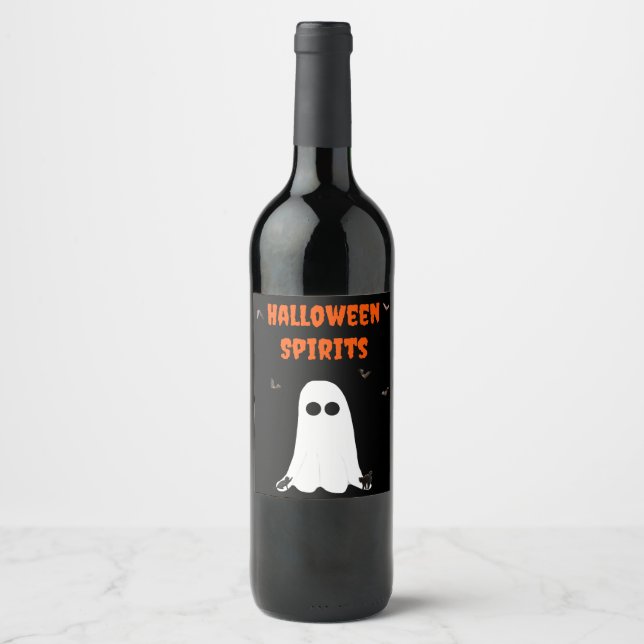 Étiquette de bouteille de vin d'Halloween Spirits  (Devant)