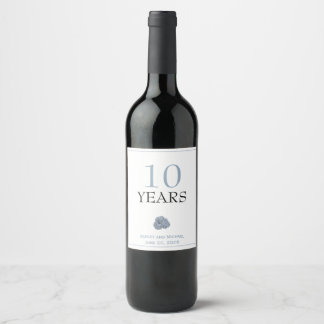 Étiquette de bouteille de vin Mariage Hydrangea