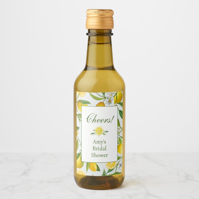 Étiquette de bouteille de vin Mini Lemon Main Sque (Devant)