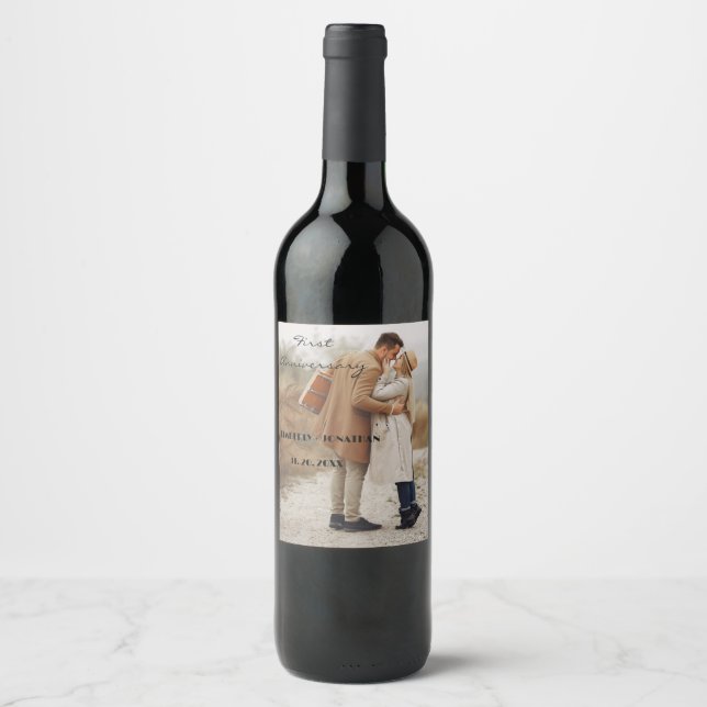 Étiquette de bouteille de vin personnalisé pour le (Devant)