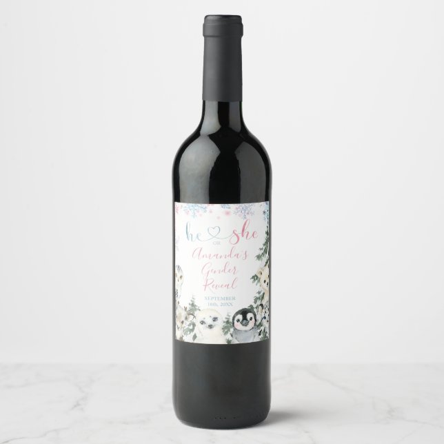 Étiquette de bouteille de vin pour révélation de s (Devant)