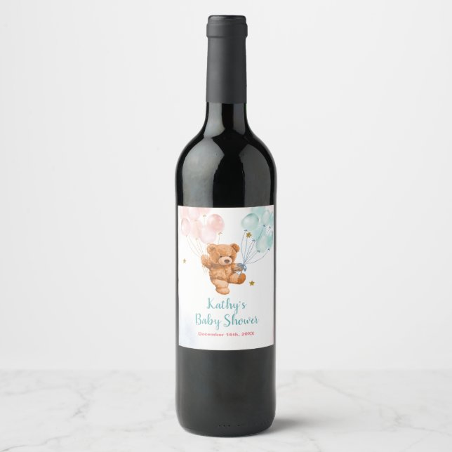 Étiquette de bouteille de vin Révélation du sexe d (Devant)