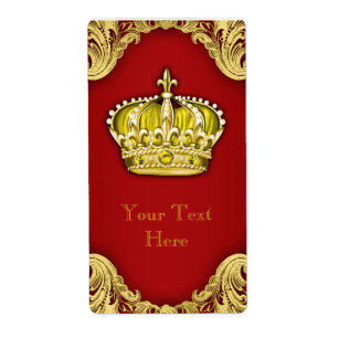Étiquette de bouteille de vin Royal Crown