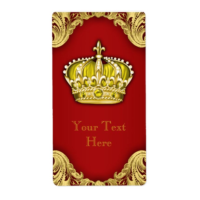 Étiquette de bouteille de vin Royal Crown (Devant)