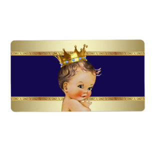 Étiquette de bouteille d'eau Baby shower Blue Prin