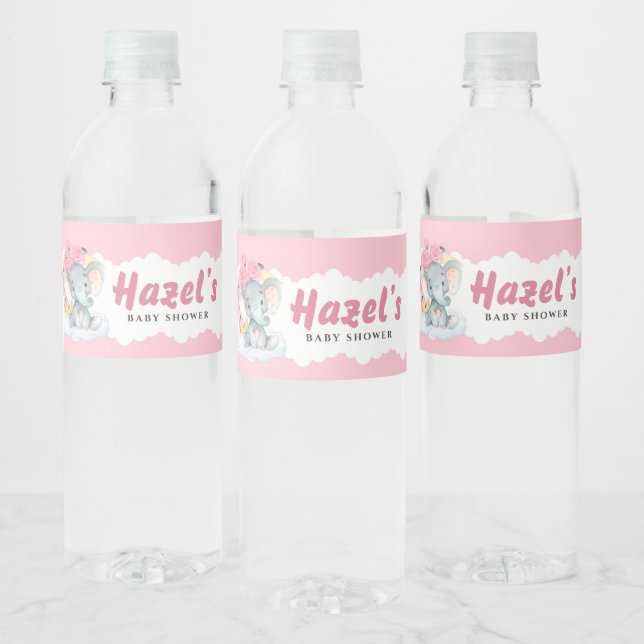 Étiquette de bouteille d'eau Baby shower de fille  (Bouteilles)