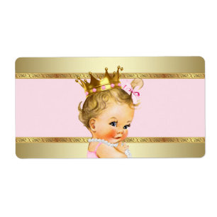 Étiquette de bouteille d'eau Baby shower Rose Gold