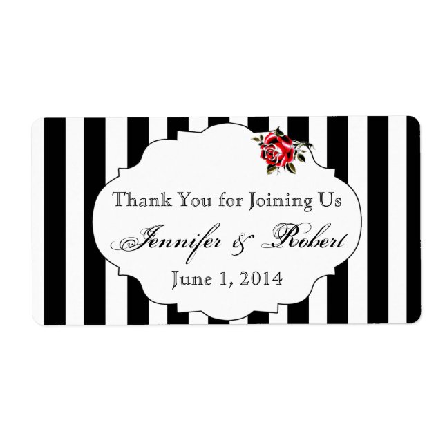 Étiquette de bouteille d'eau blanc et rouge (Devant)