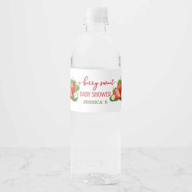 Étiquette de bouteille d'eau de baby shower doux B (Devant)