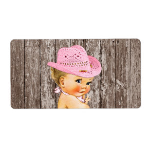 Étiquette de bouteille d'eau de Baby shower rustiq