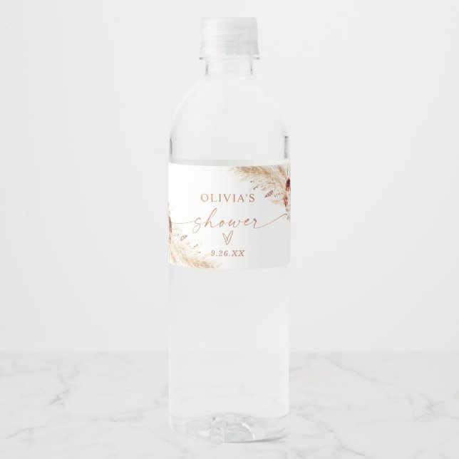 Étiquette de bouteille d'eau de douche Boho | Pamp (Devant)