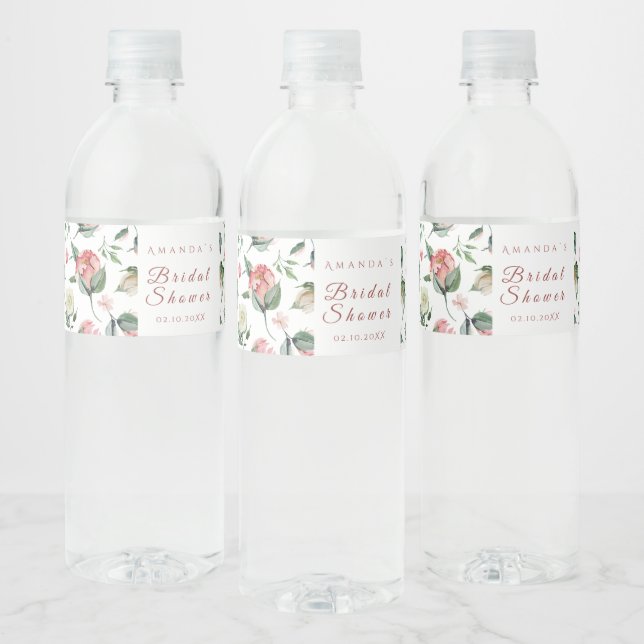 Étiquette de bouteille d'eau de Fête des mariées f (Bouteilles)