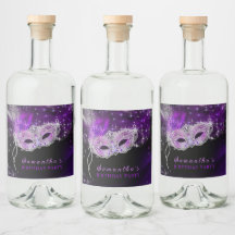 Étiquette de bouteille d'eau de fête masquée perso
