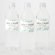 Étiquette de bouteille d'eau de la branche Eucalyp