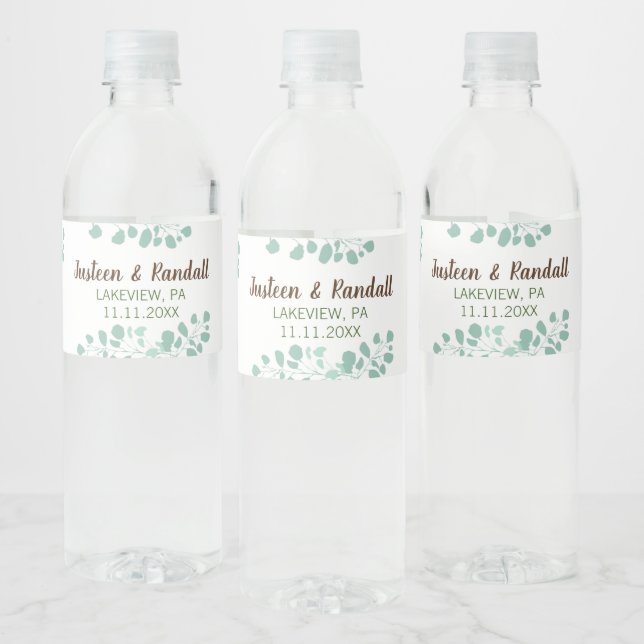 Étiquette de bouteille d'eau de la branche Eucalyp (Bouteilles)