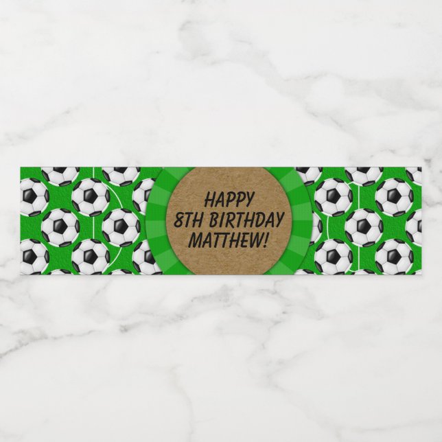 Étiquette de bouteille d'eau de la fête de footbal (Étiquettes simples)