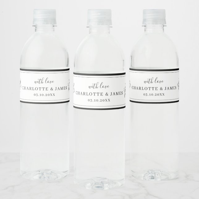 Étiquette de bouteille d'eau feuilletée minimalist (Bouteilles)