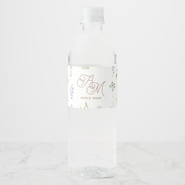 Étiquette de bouteille d'eau florale (Devant)