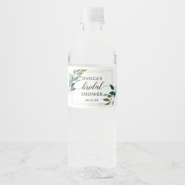 Étiquette de bouteille d'eau Garden Greens (Devant)