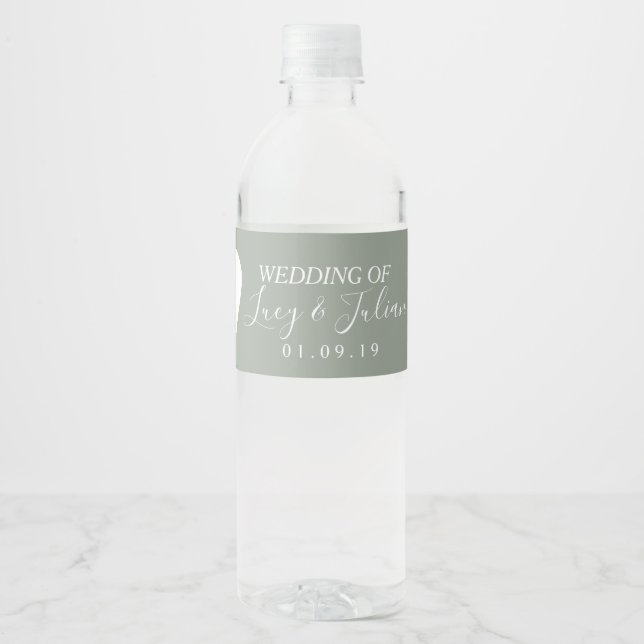Étiquette de bouteille d'eau Mariage blanc de la b (Devant)