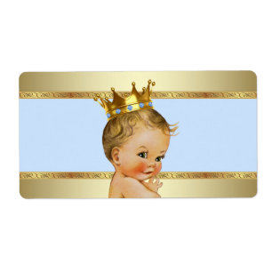 Étiquette de bouteille d'eau Prince Baby shower